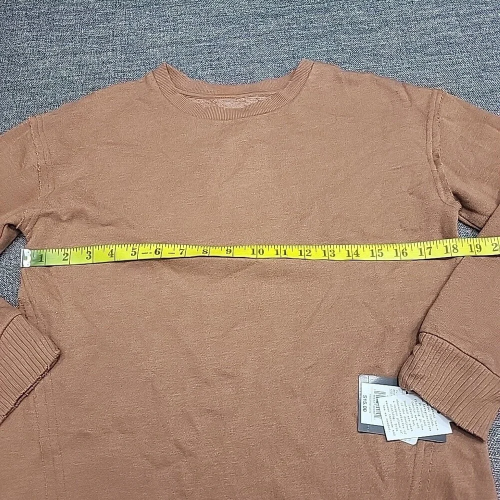 Kids Girls Oversized Long Sleeves Pullover Sweatshirt X-Large Size 14 Brown